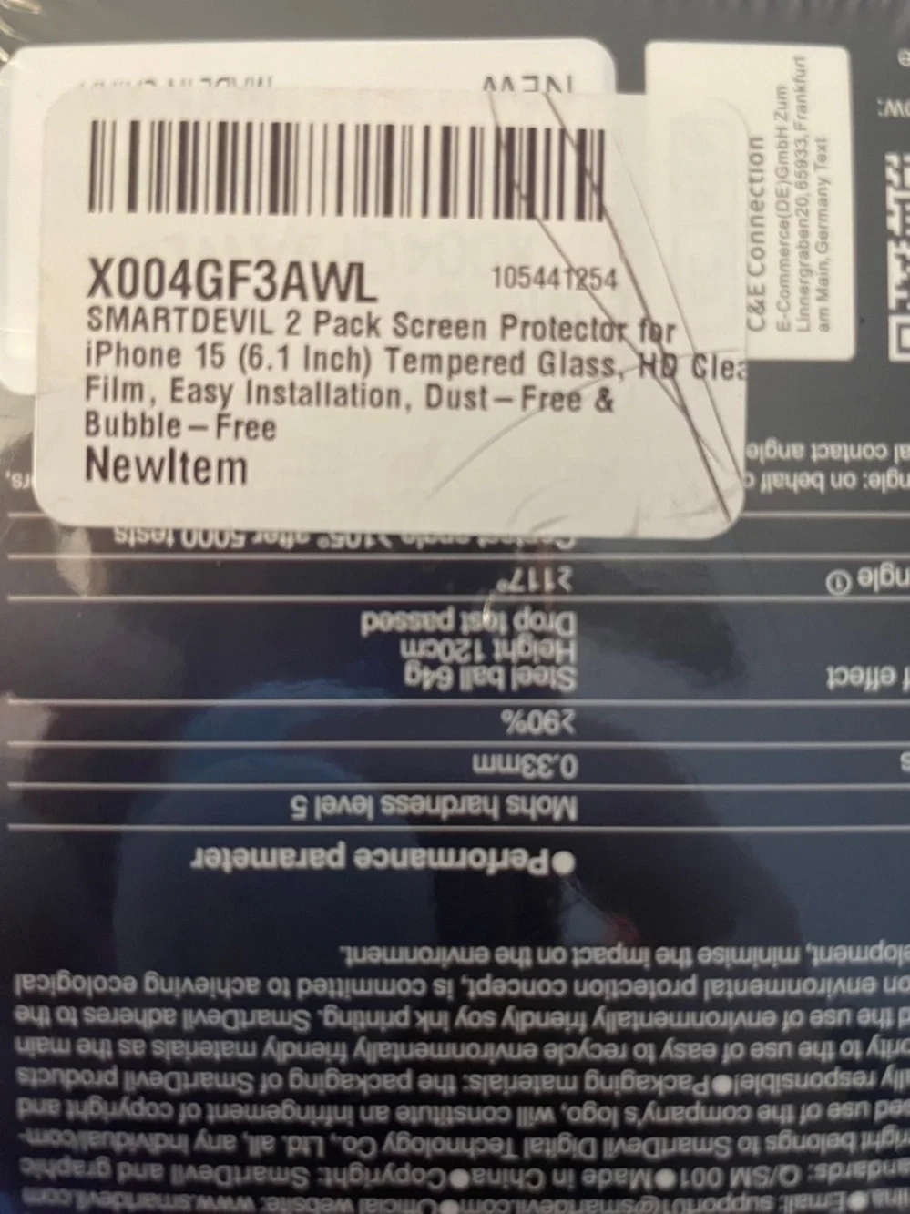 SMARTDEVIL iPhone 15 & 16 Screen Protector 2 Pack Tempered Glass Dust-Free Box